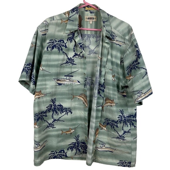 Campia Regular Fit Short Sleeve Hawaiian Shirt Men’s Size L Tropical Button Up - Picture 1 of 4